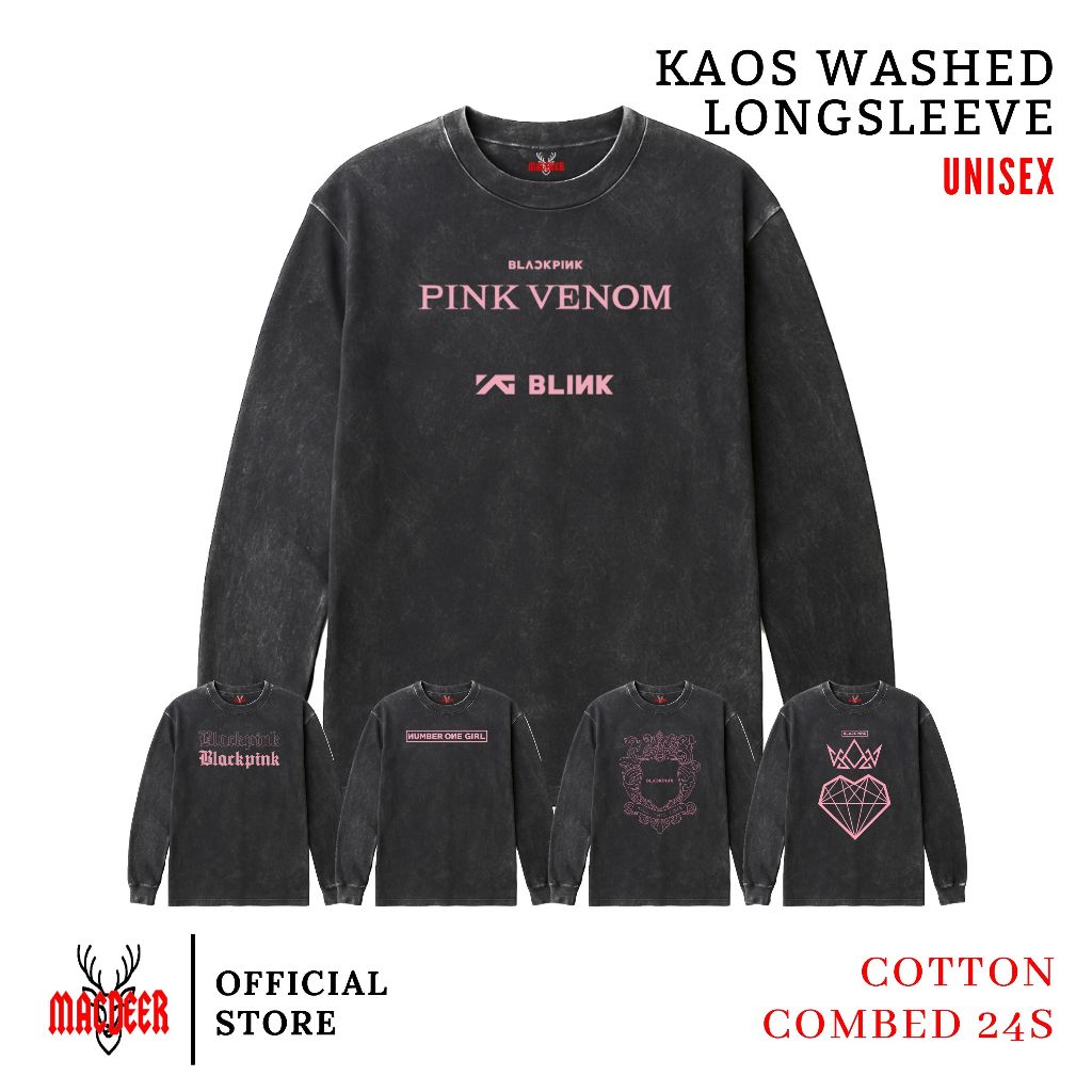 MACDEER BLACKPINK DEADLINE LONGSLEEVE PREMIUM WASHED STONEWASH BLACKPINK 11-9