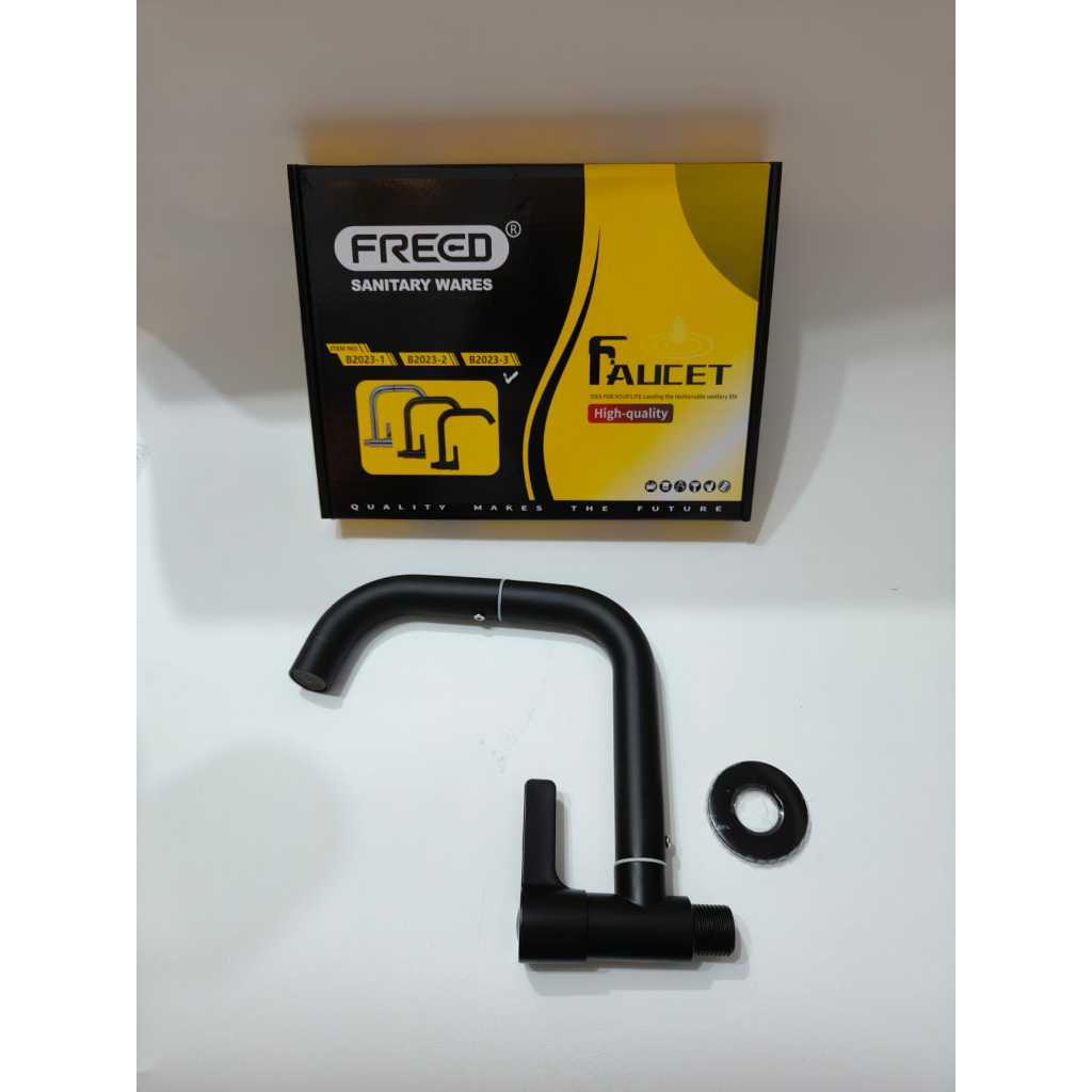 ANGSA BLACK B2023-3 FREED / Unique, Nice, Minimalist Swan Faucet 360 BLACK FREED B2023-3