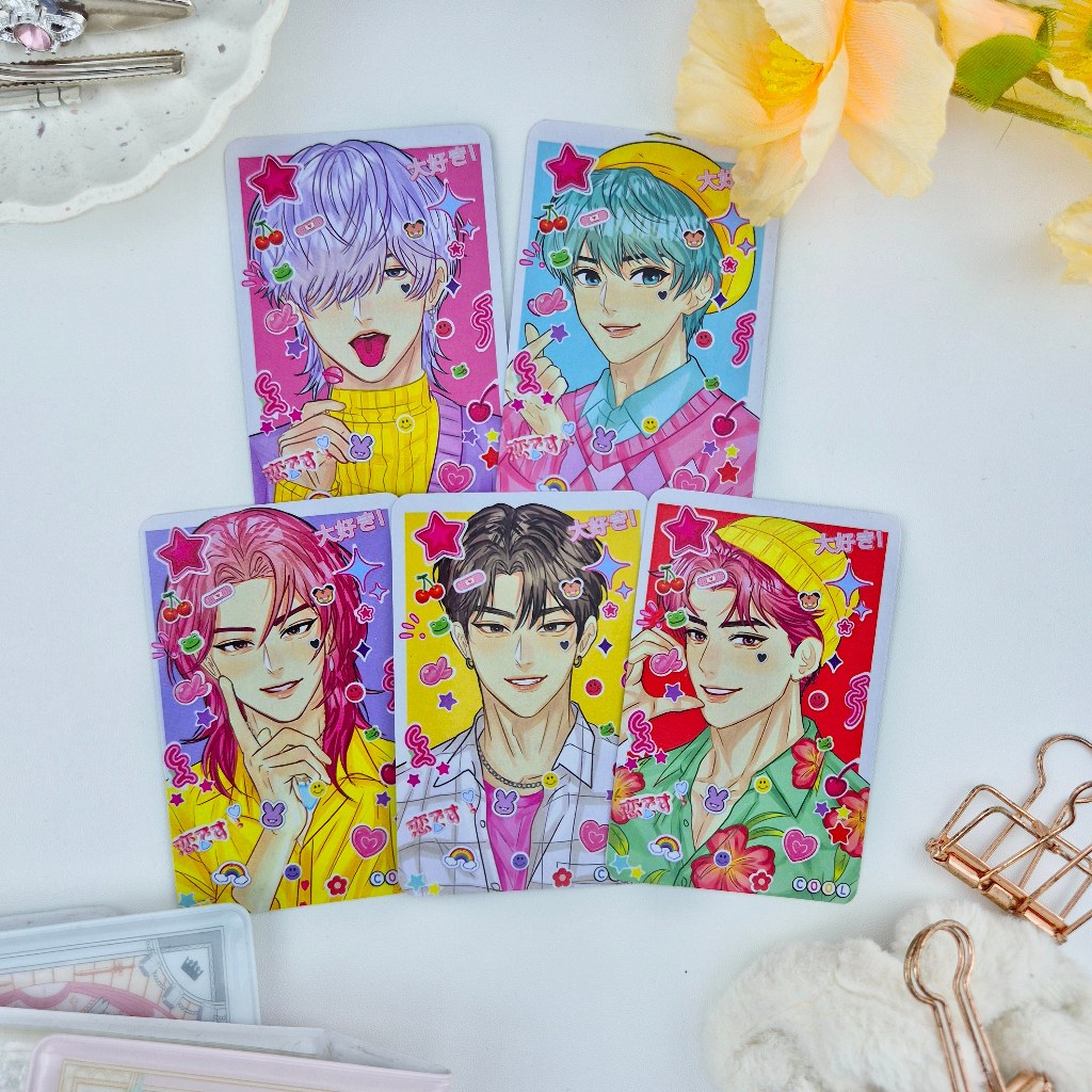 GANTUNGAN K-POP Demon Hunter Photocard fanart โดย onintwin / K-POP พวงกุญแจ Demon Hunter / K-POP พวง