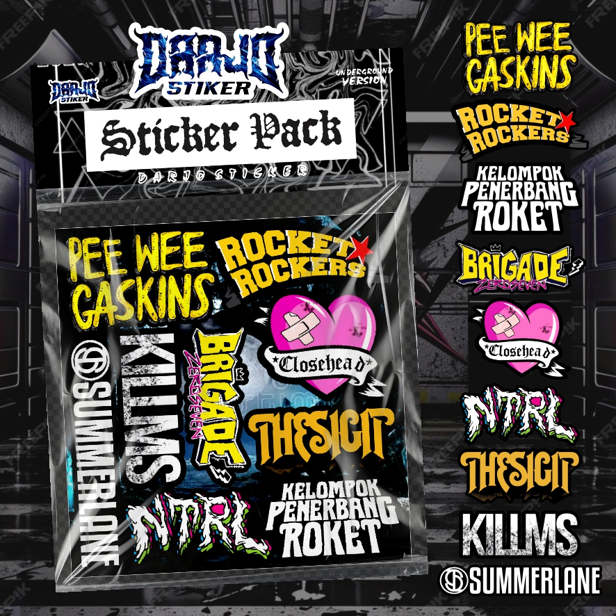 POP PUNK/MELODIC/PUNK ROCK Band Package Sticker "VOL 3" Glossy Waterproof Just Stick It On