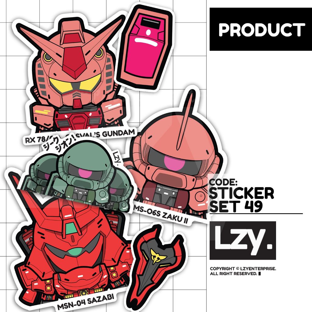 สติ๊กเกอร์ SET 49 GUNDAM (ST-049) ออกแบบโดย LZY