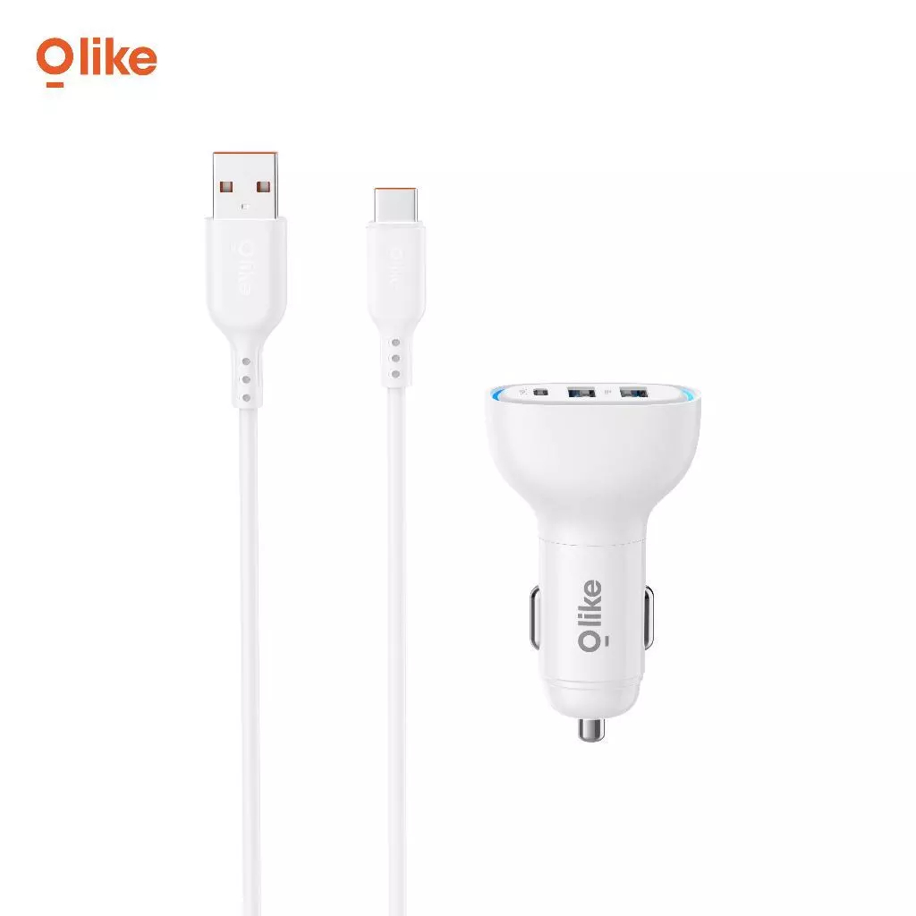 Olike Car Charger R9C Series 2U+C 4.8A Fast Charging Plus สาย USB to Type-C