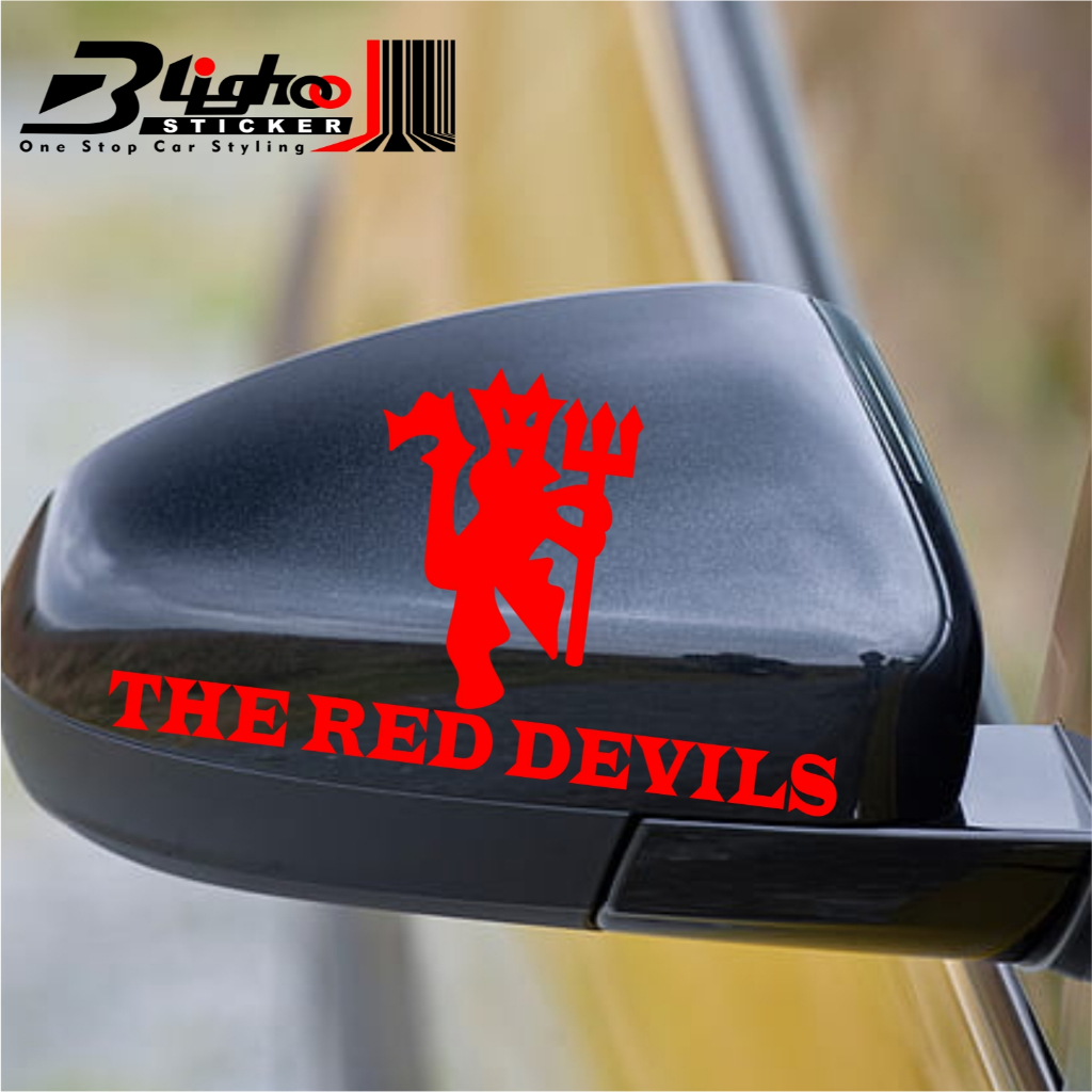 Blighoo - The Red Devils Car Cutting Sticker Manchester United Car Mirror Sticker Cool Football Club