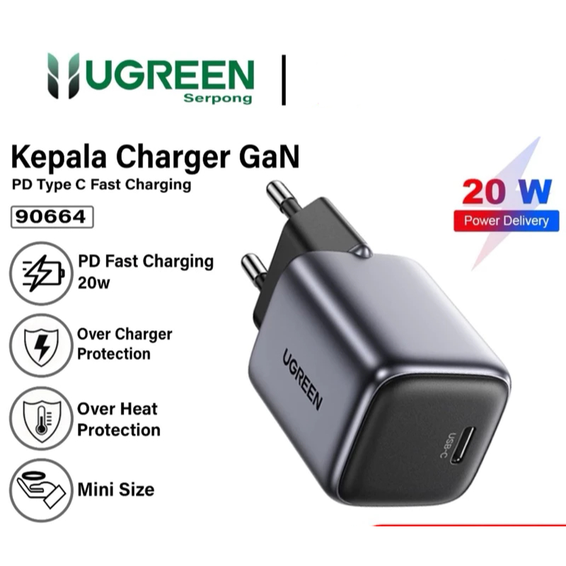 UGREEN Adaptor 20W 30W Nexode Gan USB C ชาร์จเร็ว