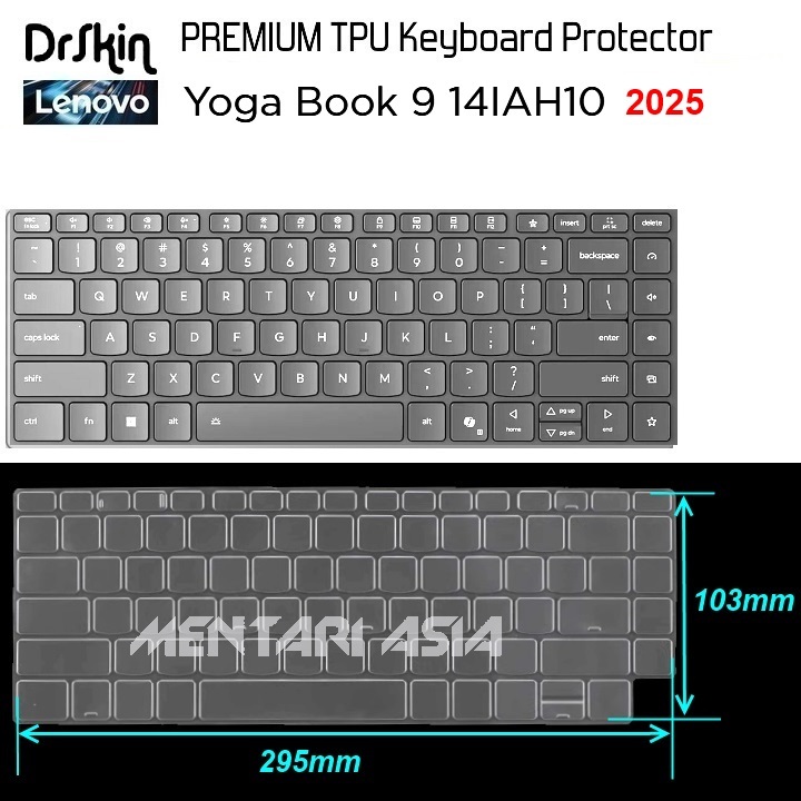 ตัวป้องกันคีย์บอร์ด Lenovo Yoga Book 9 14IAH10 (2025) - DrSkin PREMIUM TPU Clear