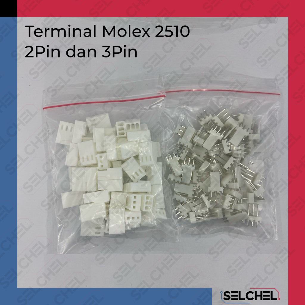 Molex 2510 Terminal 2 Pin & 3 Pin PCB Connector จําหน่ายแยกต่างหาก