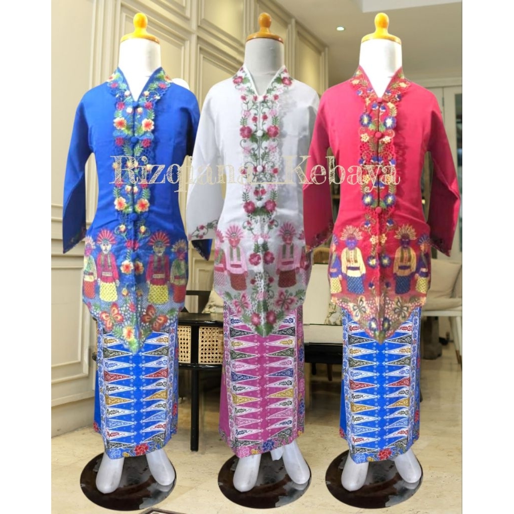 CHILDRENS ENCIM KEBAYA SET WITH ONDEL // ELEMENTARY SCHOOL CHILDRENS ENCIM KEBAYA // CHILDRENS ENCIM