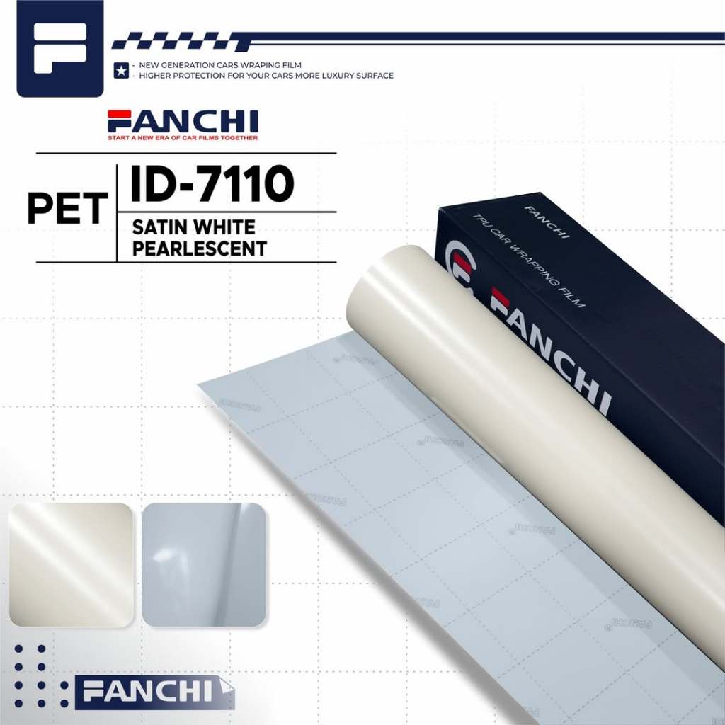 สติ๊กเกอร์ 50 ซม. FANCHI ID-7110 PET Satin White Pearlcent / เมตร