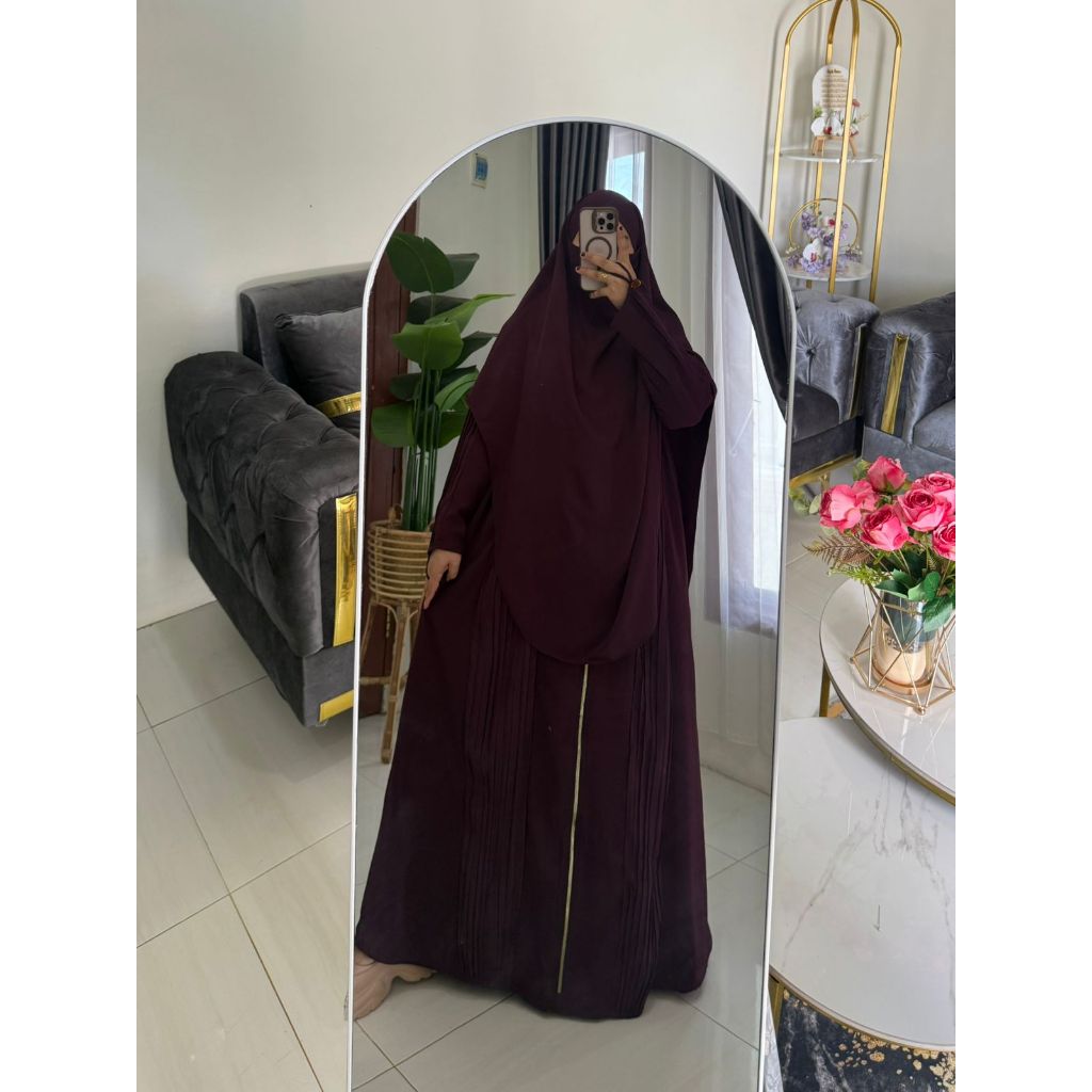 KHANA GAMIS X "LAILA NR" Nisa Marbela Anti UV Abaya Syri Cadar French Khimar Pleated Variation (การห