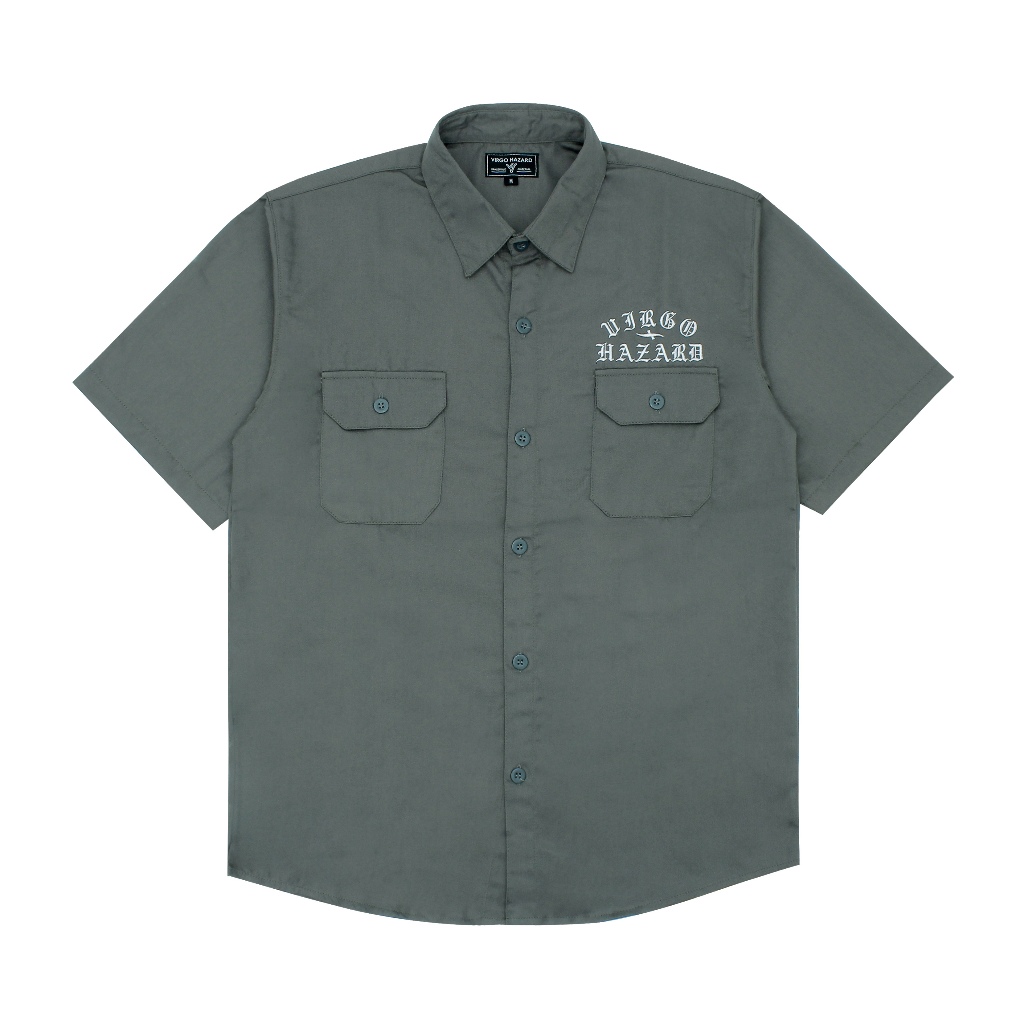 KEMEJA Virgo Hazard Golden Break Workshirt เสื้อเชิ้ตลําลองสีเทา