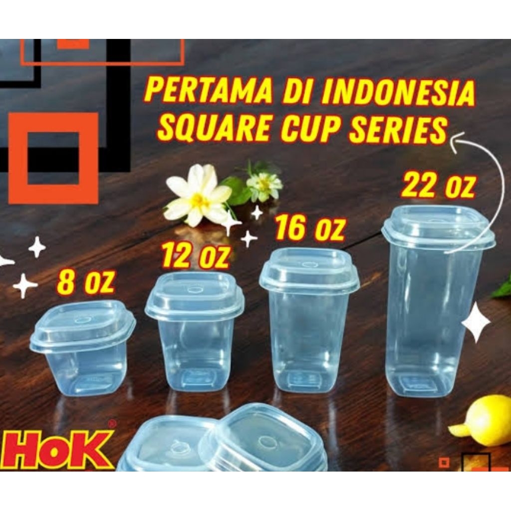 Hk Square Cup 8oz 12oz 16oz 22oz / Modern Square Cup / teler cream Ice Cup / Hk Square Cup
