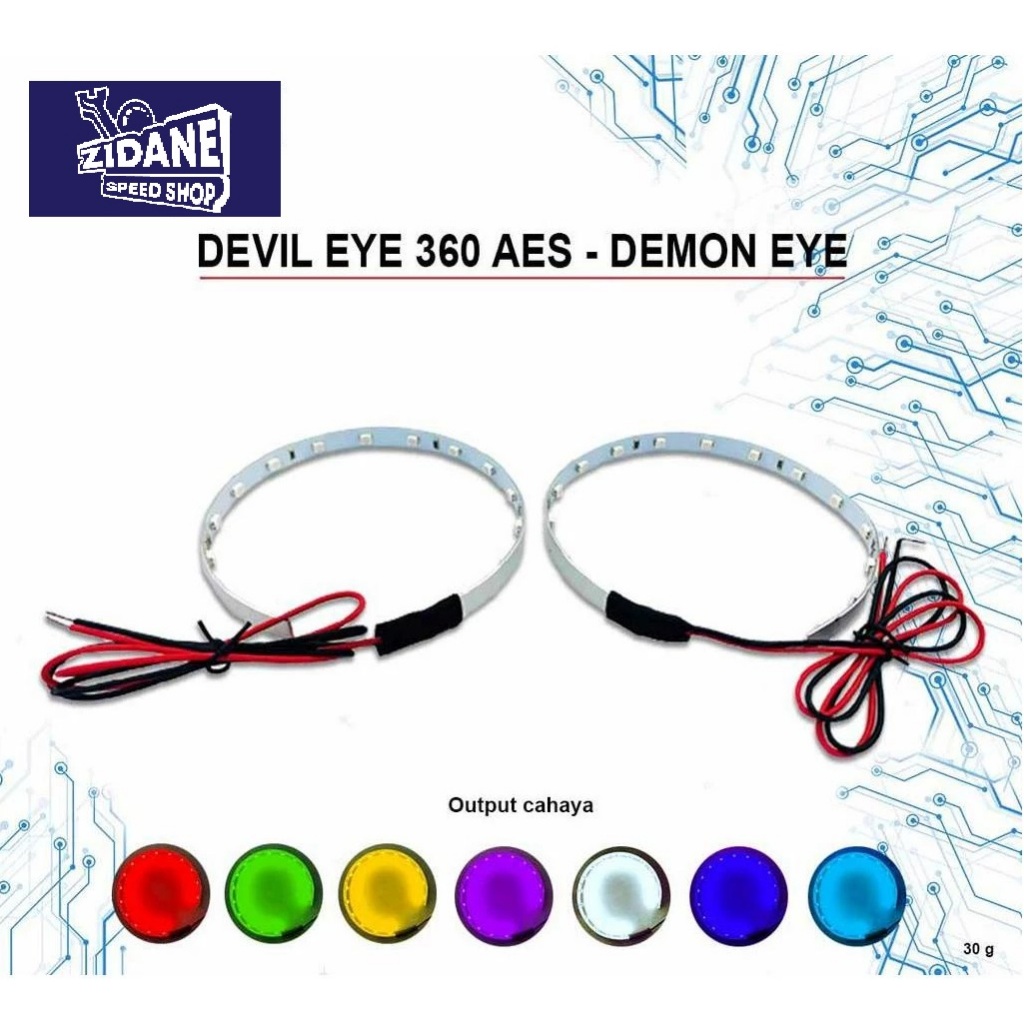 MATA ORIGINAL DEVIL EYE 360 DEVIL EYE รถจักรยานยนต์รถยนต์ 15 LED EYES DEVIL PROJECTOR BILED