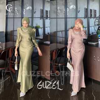 Elora Dress by Guzel Satin Silk Premium Wanita Kondangan Muslim Gamis Body Fit Viral  Mermaid 2024