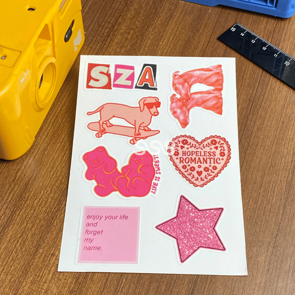 สติ๊กเกอร์สีชมพู / สติ๊กเกอร์ AESTHETIC / สติ๊กเกอร์ SZA / สติ๊กเกอร์วันอาทิตย์ STUFF