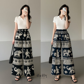 Premium Celana Daily Hommy Kulot Rayon Panjang Cullote Pants Highwaist Adem Santai Motif Kekinian