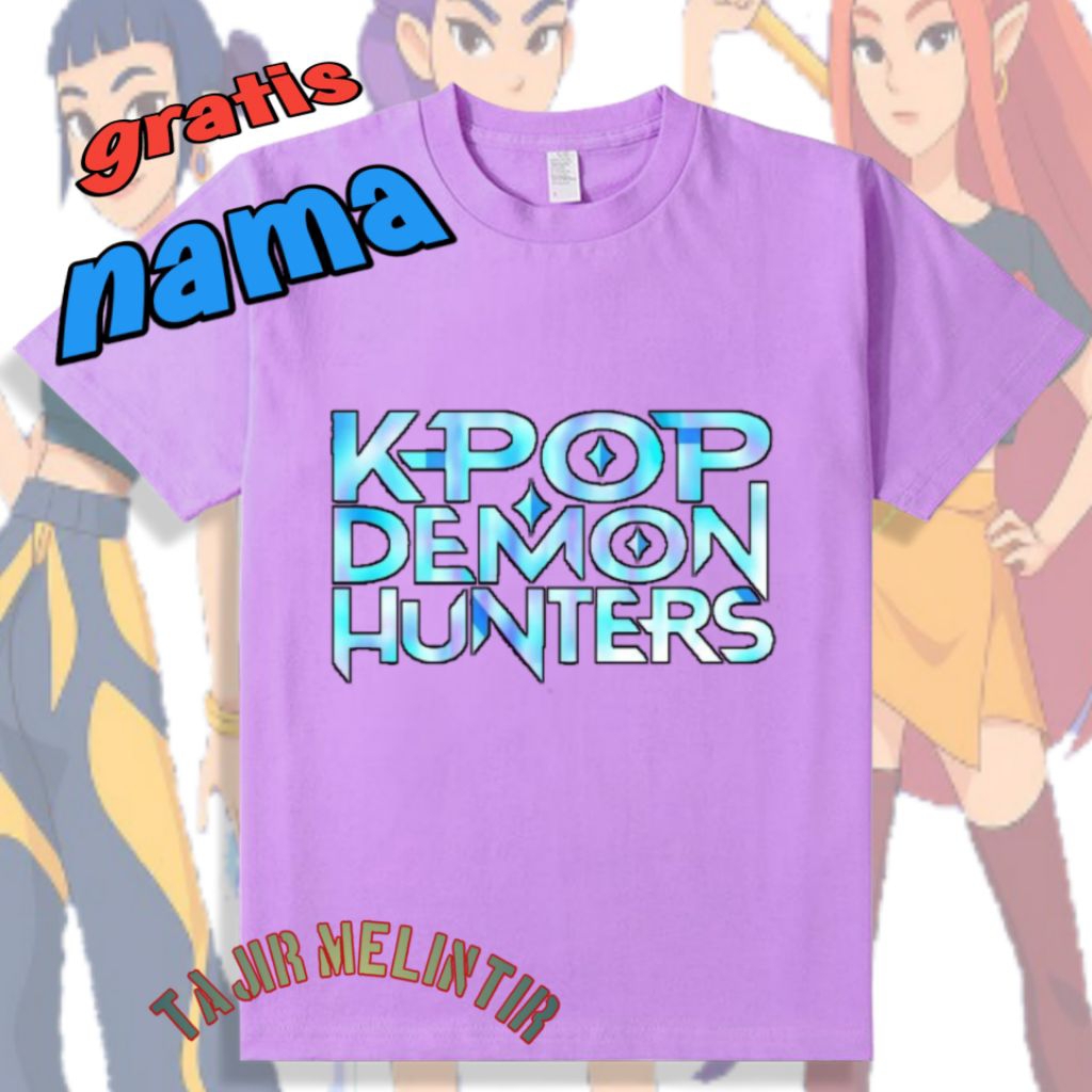เสื้อยืดโลโก้ K-pop demon hunter สําหรับเด็กชายและเด็กหญิง