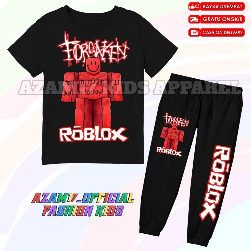 Roblox Forsaken Kids Jogger Pants ชุดเสื้อยืด Coolkid ชื่อฟรี / Coolkid จาก Forsaken Roblox Kids Jog