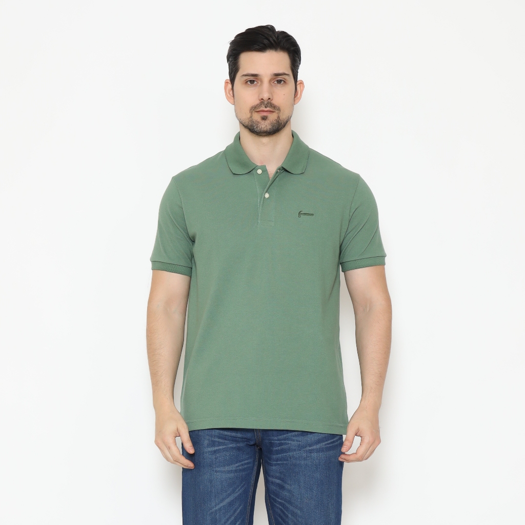 HIJAU Hammer Men Basic Polo | เสื้อยืดคอปกสีเขียวแขนสั้นปกติสําหรับผู้ชาย Z1PO001G4