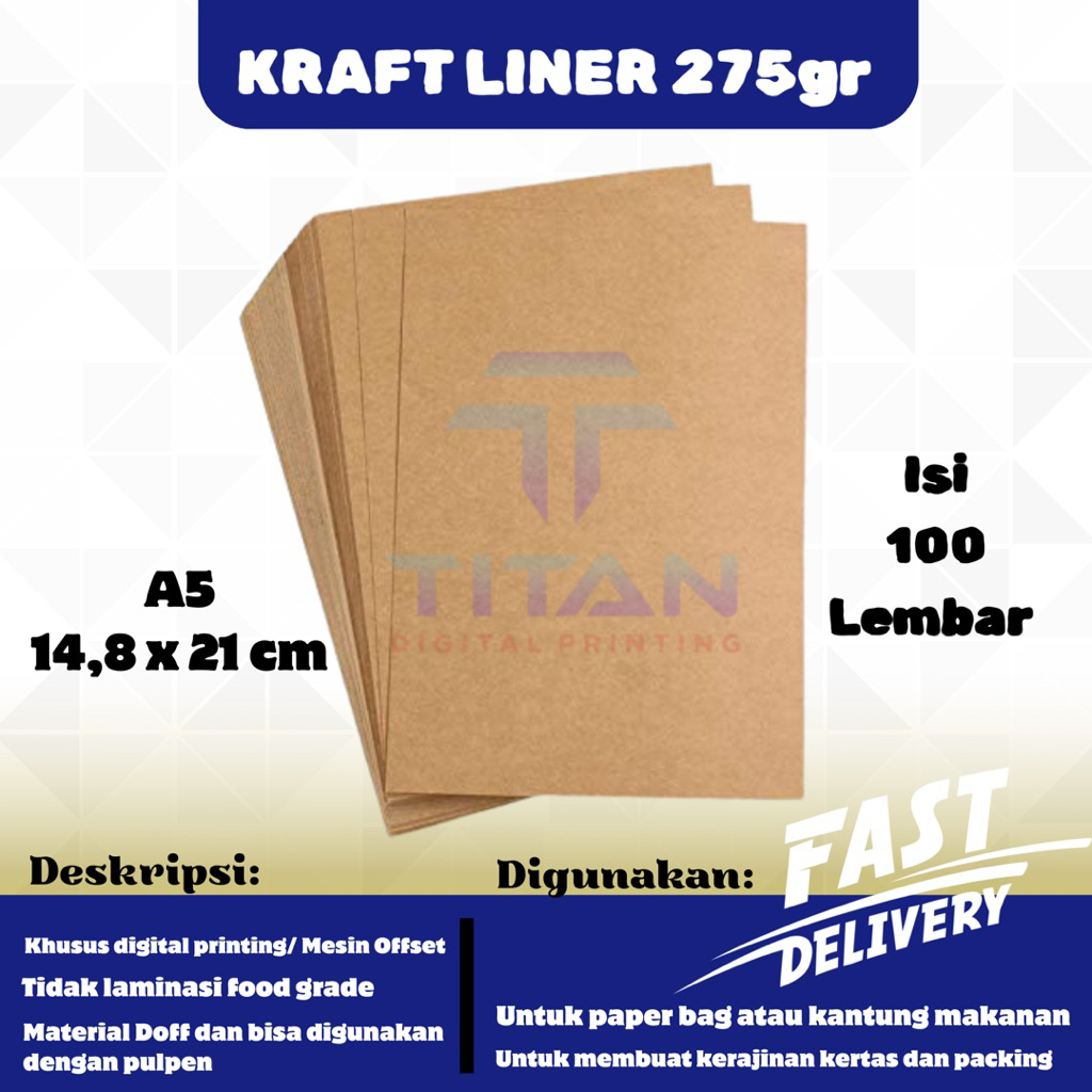 Samson Kraft 275 แกรม A5 บรรจุ 100 แผ่น / Samson Kraft Liner Paper หนา 275 แกรม