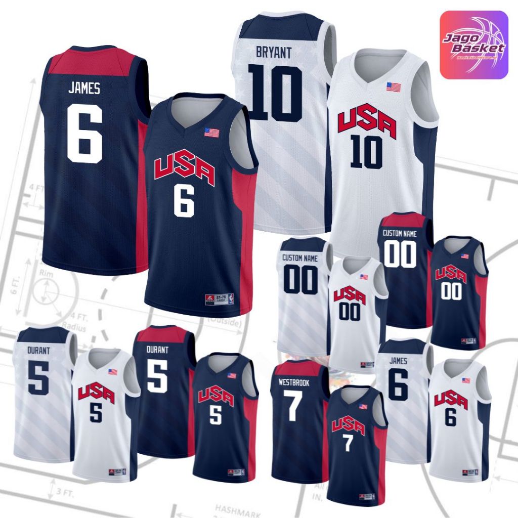เสื้อบาสเก็ตบอล USA Olympic 2012 - James Bryant Durant Williams Anthony Paul Harden