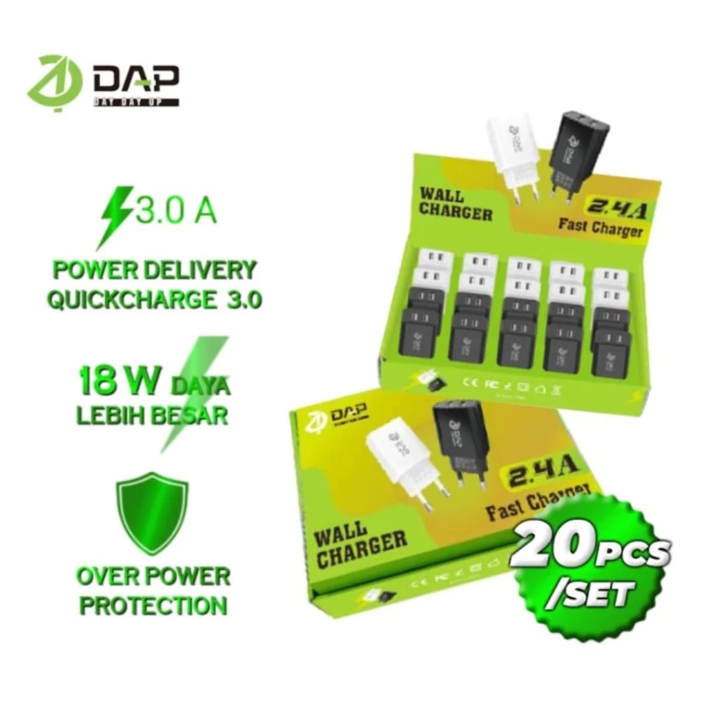 DAP 2usb 2.4A D-A4 หัวชาร์จ DAP D-A4 2.4A Fast Charging Original ชิ้น