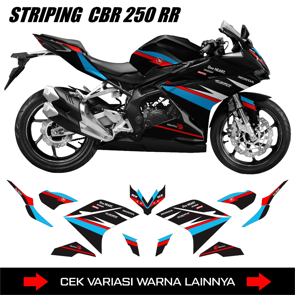มอเตอร์แถบรูปลอก Cbr 250RR เก่า / สติ๊กเกอร์ Honda Cbr250RR ปี 2016 ถึง 2022 / สติ๊กเกอร์ Semifull C