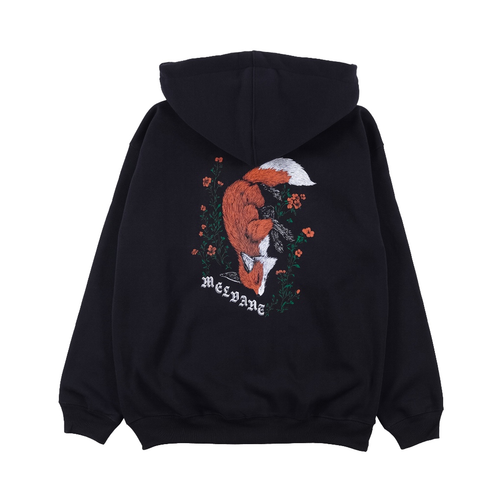 Melvant - MZH Zagreb เสื้อฮู้ดมีซิปสีดํา | เสื้อแจ็คเก็ตซิปสีดําสําหรับผู้ชาย / วัสดุขนแกะมีฮู้ดซิป