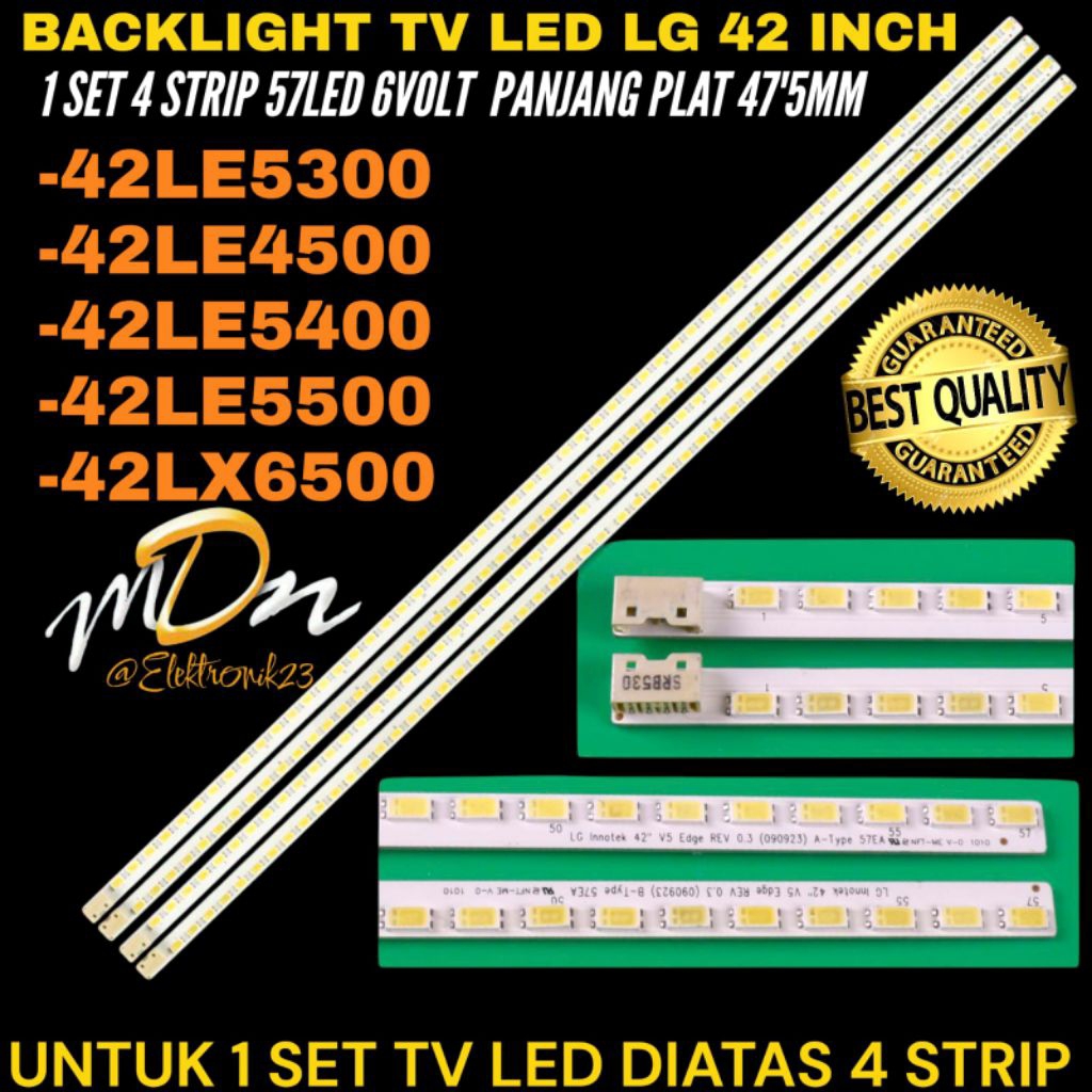LG 42 INCH LED TV BACKLIGHT 42LE5300- 42LE4500- 42LE5400- 42LE5500- 42LX6500 LG 42 INCH TV BACKLIGHT