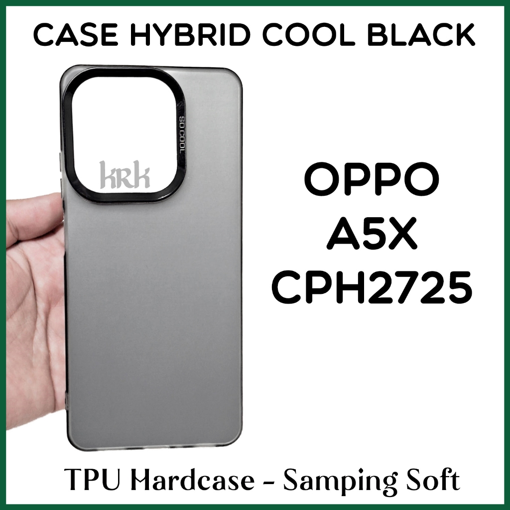 KRK Case Hybrid Cool Black Oppo A5X CPH2725 4G 5G Fuze โฮโลแกรม IMD Hardcase TPU สีดําสีเทา