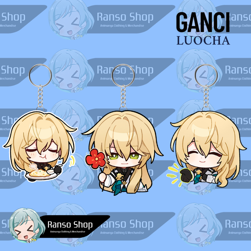 GANTUNGAN พวงกุญแจ Honkai Star Rail Luocha UV พิมพ์เลเซอร์ตัดพรีเมี่ยมใสขอบโปร่งใส/พวงกุญแจอะคริลิค 