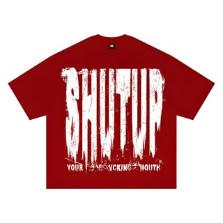 T-Shirt Boxy Fit Elevendays Shut Up Kaos Distro Oversize Pria Wanita Kaos Boxy Fit Cotton Combed 20s
