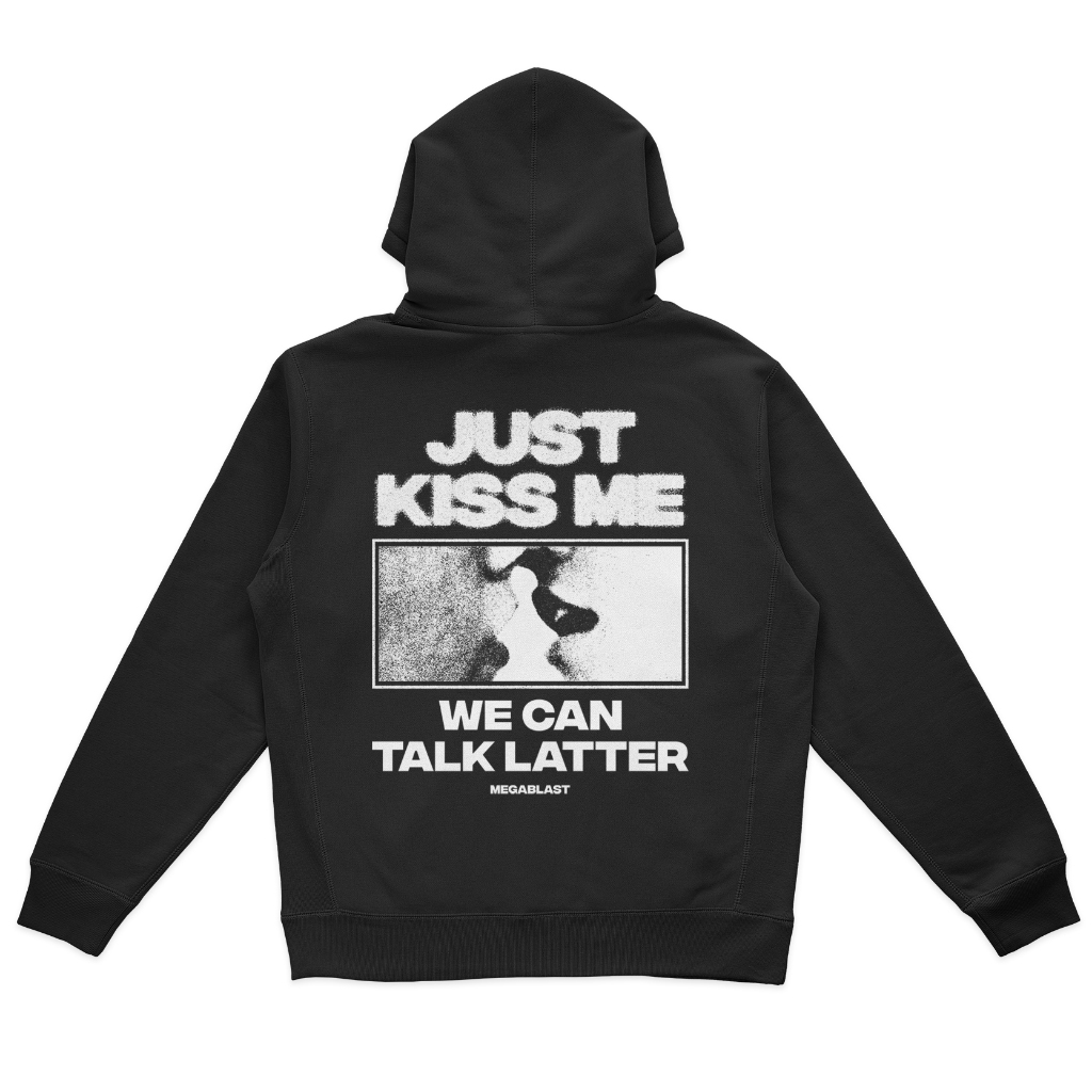 Megablast - Just Kiss Me เสื้อแจ็คเก็ตผ้าฟลีซซิปมีฮู้ด Unisex ผู้ชายผู้หญิง