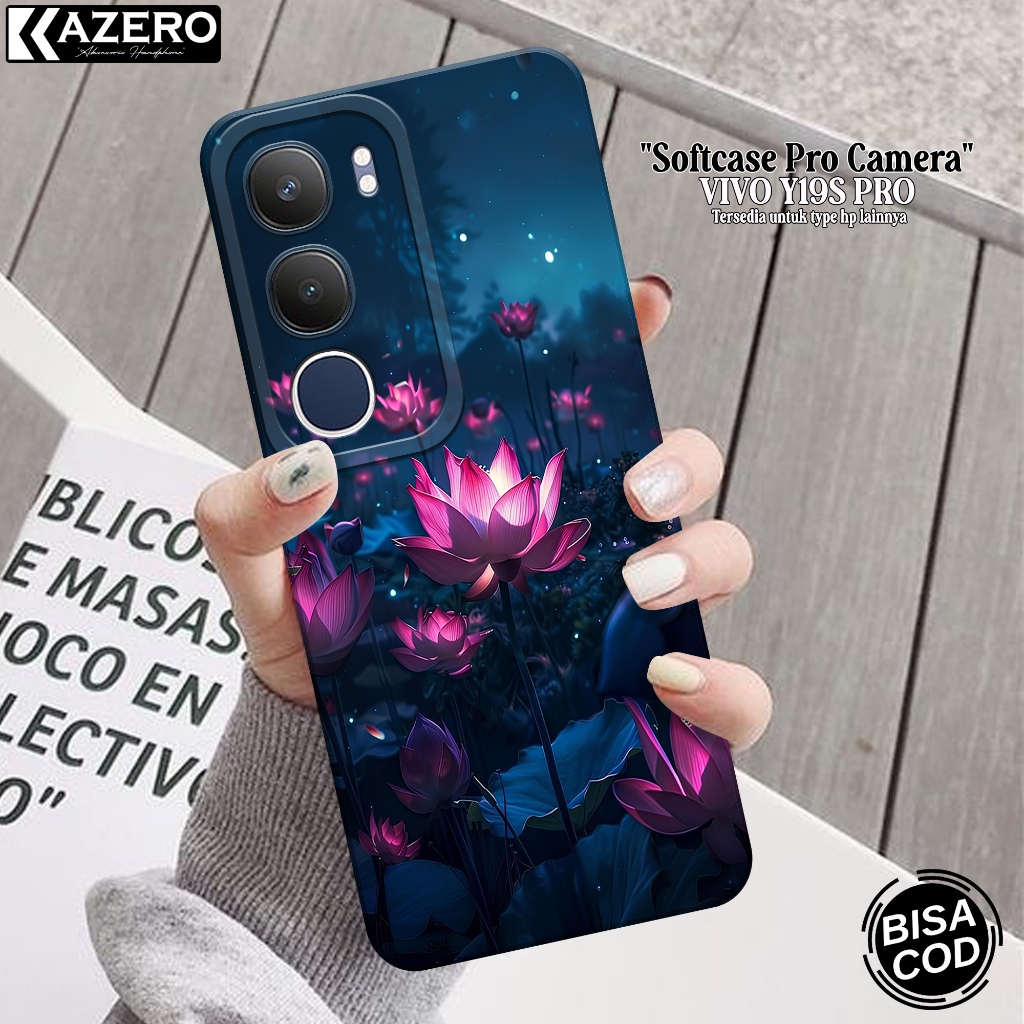 KAZERO - เคสโทรศัพท์ VIVO Y19S PRO - เคสดอกไม้แฟชั่น - กล้อง Pro - VIVO Y19S PRO Softcase - เคส VIVO