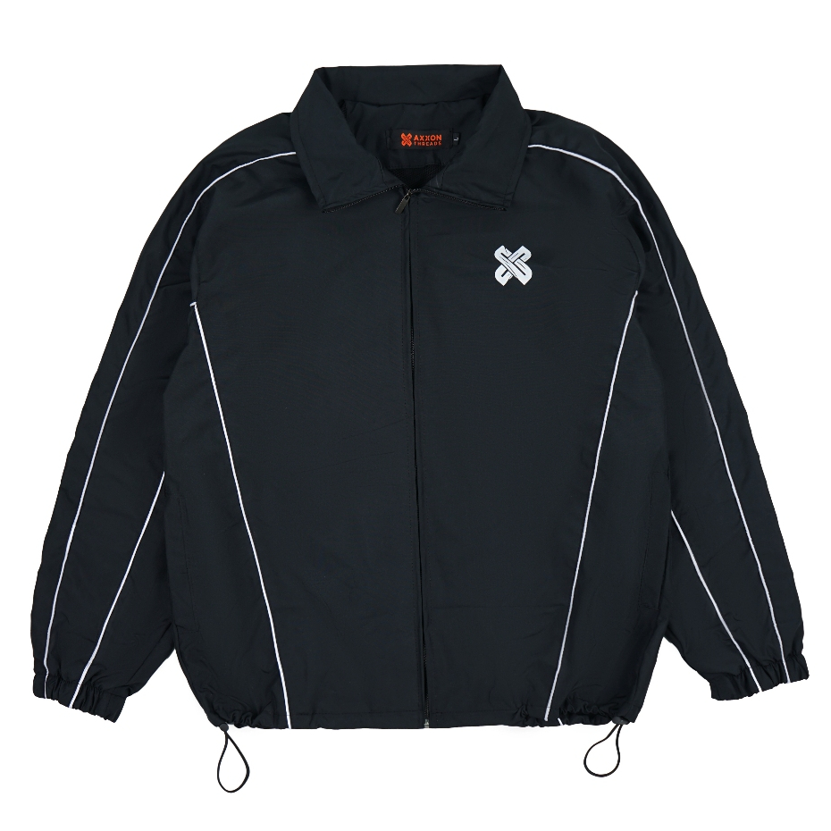 Vanguard Windbreakers Black and White Stripes Unisex Waterproof Tracktop Jacket – Axxon Threads