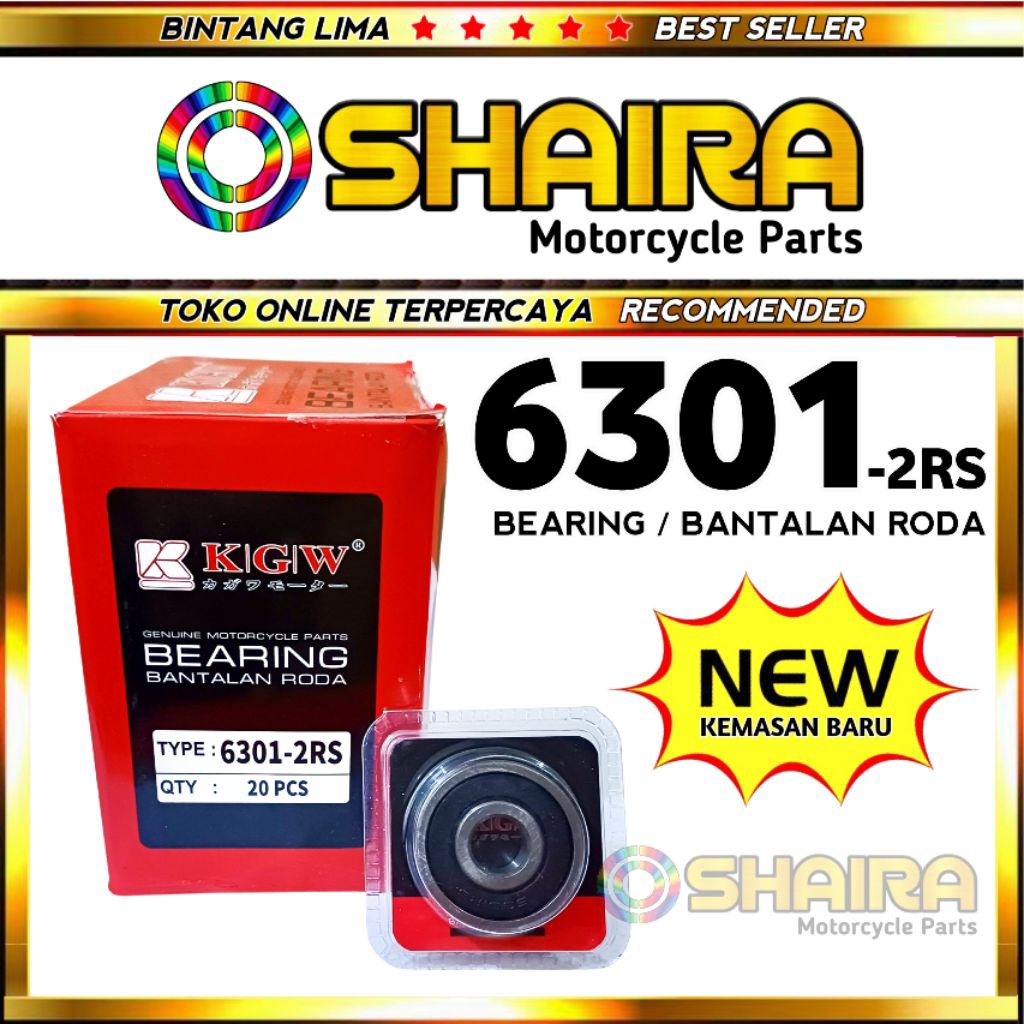 LAHER/KLAHAR/BEARING 6301-2RS KAAWA ORIGINAL (OPTIMUM QUALITY) LAHAR 6301 KLAHAR 6301 ล้อแบริ่งล้อ 6