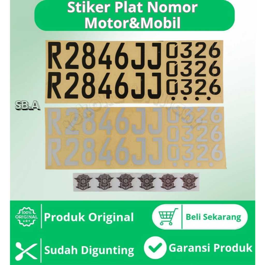 ใหม่ FONT STICKER NUMBER PLATE\CAR ด้านหน้าด้านหลัง