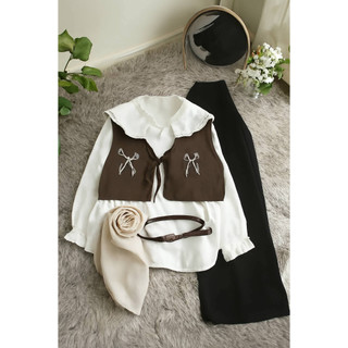Atasan Wanita DEVIA BLOUSE Katun Mikro Lengan Panjang