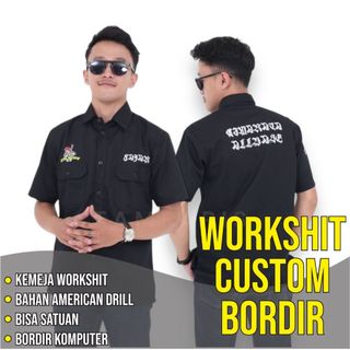 KEMEJA WORKSHIT BORDIR CUSTOM / KEMEJA PENDEK l BISA SATUAN - LUSINAN