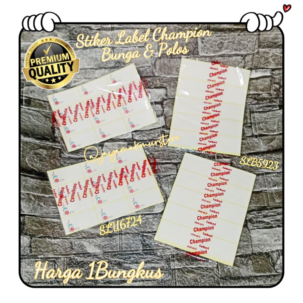 (1BGKS) CHAMPION FLOWER LABEL STICKER / INVITATION NAME STICKER / INVITATION NAME STICKER / SLU6724