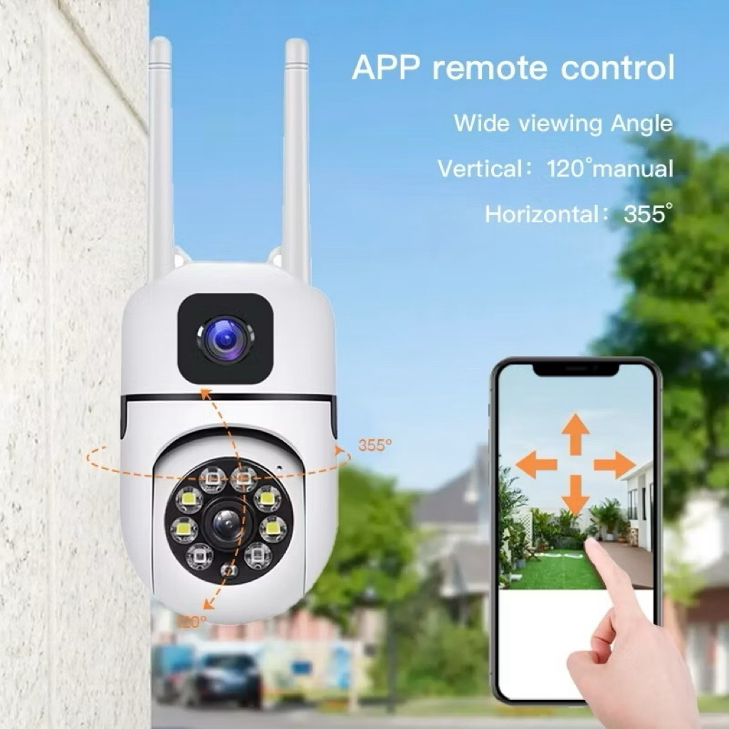 Y33A V380 Pro Dual Lens Wireless Outdoor Waterproof Full Color PTZ IP Camera