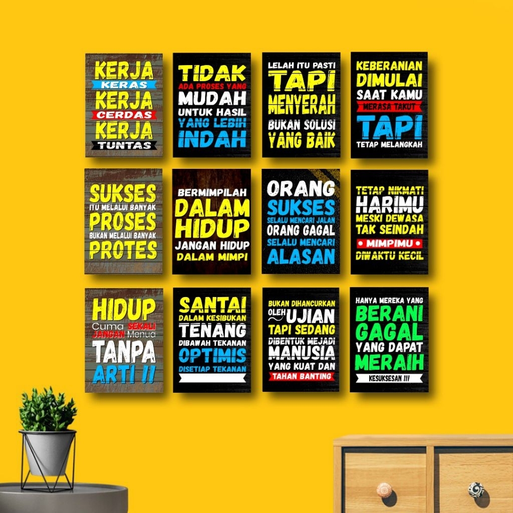 คําคมตกแต่งผนังทํางานบ้านแสดงโปสเตอร์ไม้ Walldecor Wise Quotes