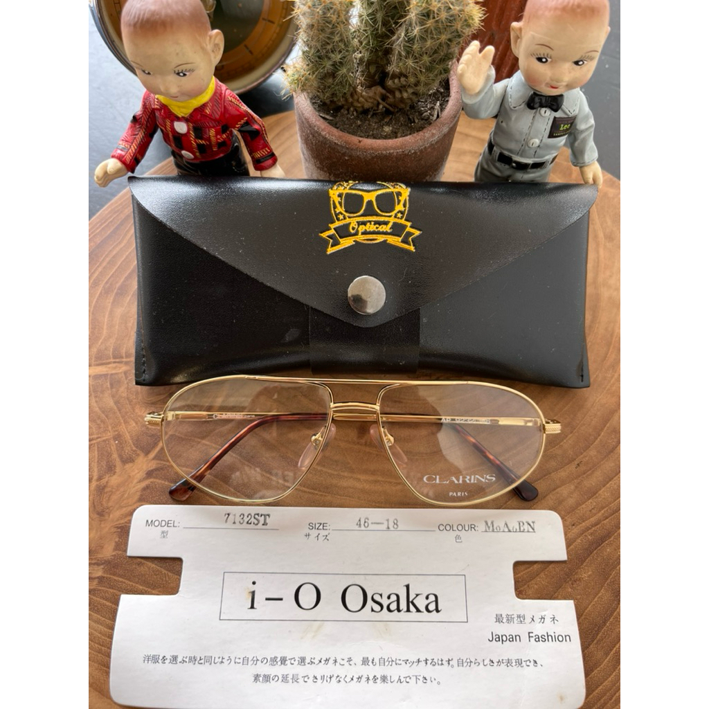 แว่นกันแดดวินเทจ aviator 80s/US Army Military Pilot Glasses Brand: Clarins Paris 22Kgp Size: 56 Rare