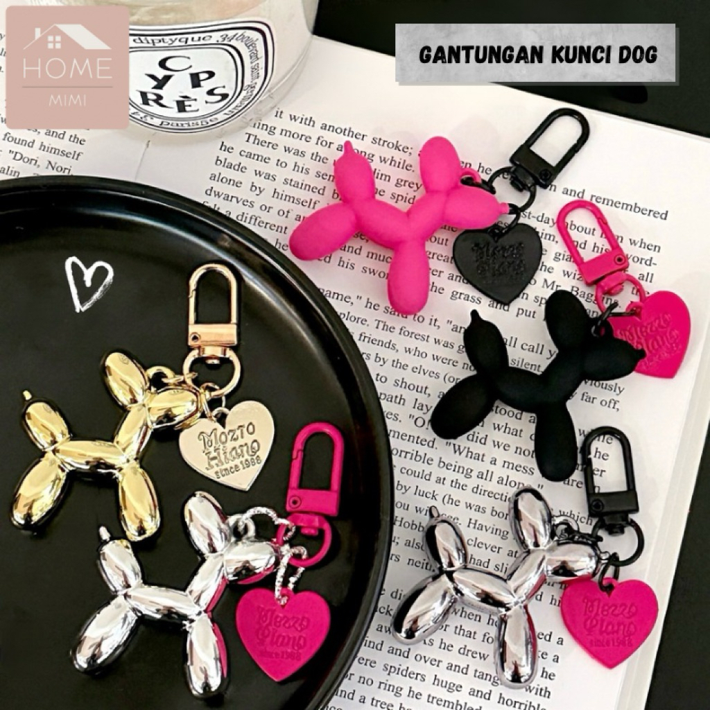 GANTUNGAN [MIMI] LOVE BALLOON DOG KEYCHAIN/AESTHETIC KEYCHAIN/MOTORCYCLE CAR DOLL KEYCHAIN