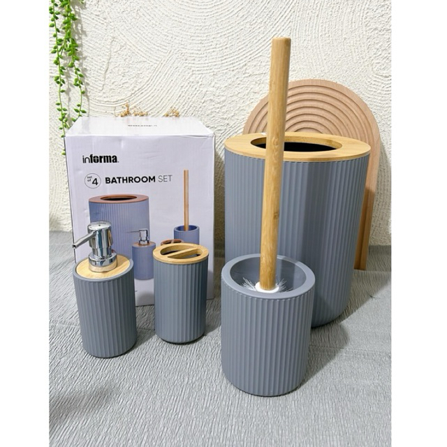 BATHROOM SET MYLES GREY set4