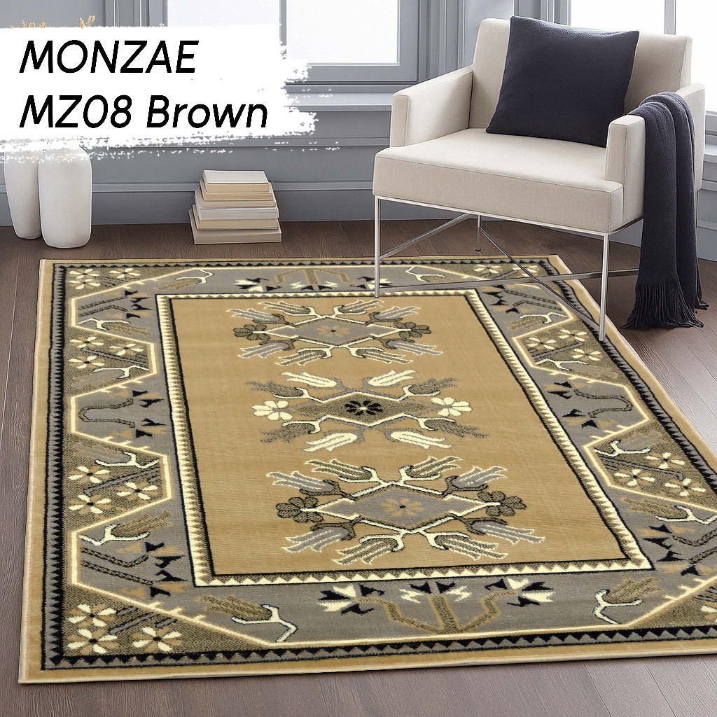 MONZAE CARPET 100X150 MZ08 สีน้ําตาล