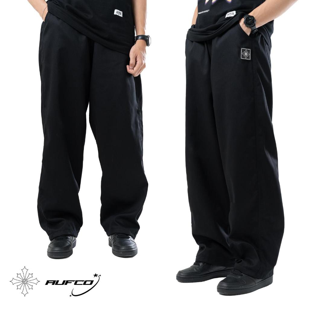 อุฟโก้ | กางเกงขายาว BAGGY PANTS | BAGGY BAGGY | เต็มสีดํา