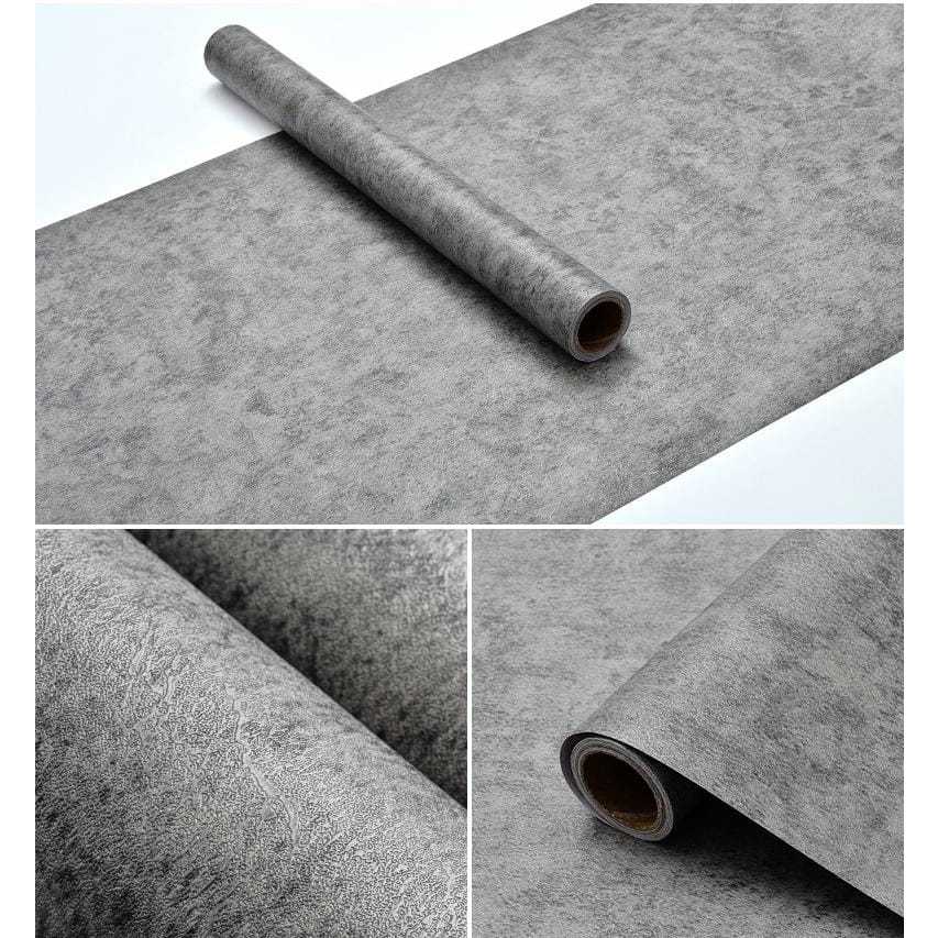 สติ๊กเกอร์ติดผนัง PVC, ROOM DECORTATION, DARK CEMENT MOTIF, ขนาด 45CM X 7-8M