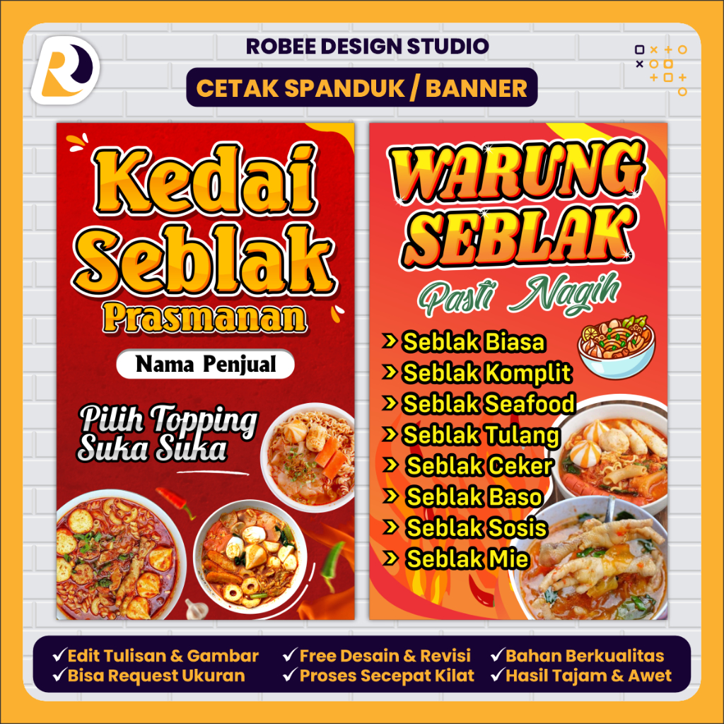 Buffet Seblak Banner / ขาตั้งแผงขายของร้าน Seblak