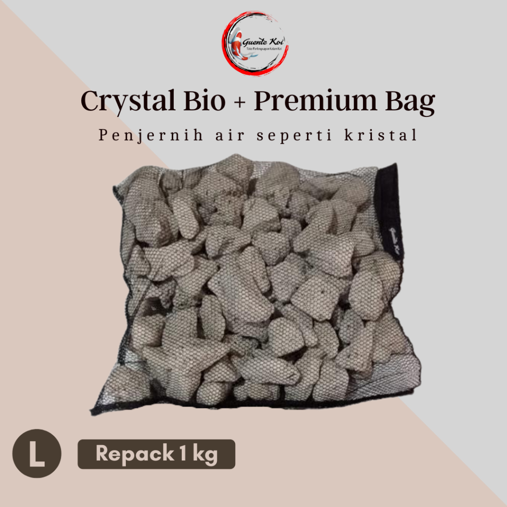 Premium Bio Filter - Crystal Bio Bio Bio Bio Biological Filter Media Repack 1 กก. + ถุงสื่อ