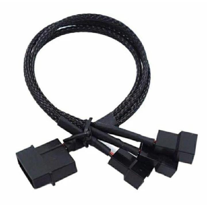 สายแยกพัดลม Hub 4pin 3pin x3 ถึง Molex 4pin Extension PC Fan - ercomp2